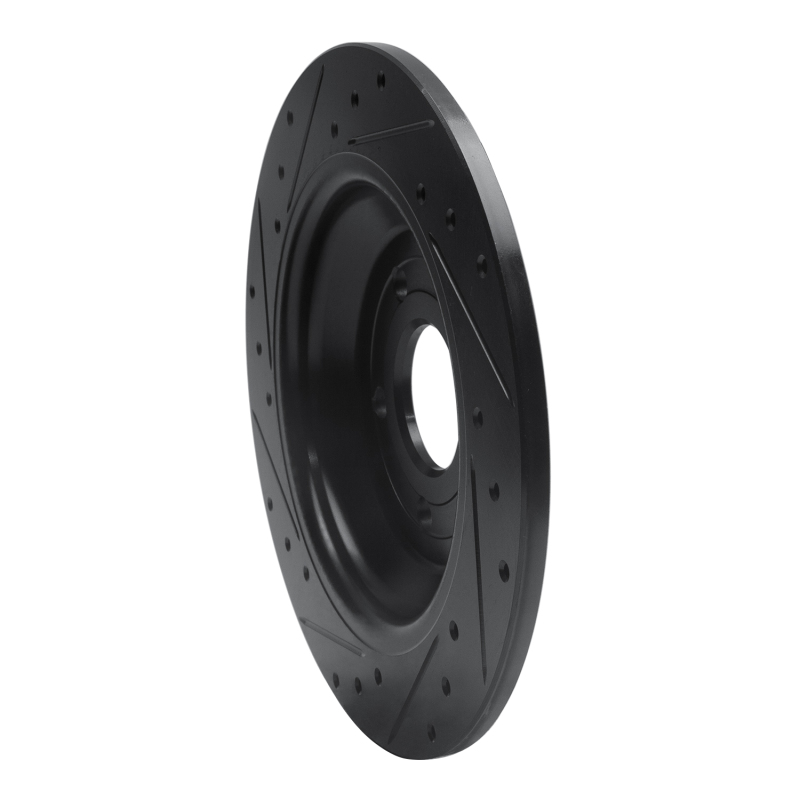 Ford Focus Brake Rotor (1) - Rear Right - R1 Concepts - Drilled & Slotted - Black - `16-`25